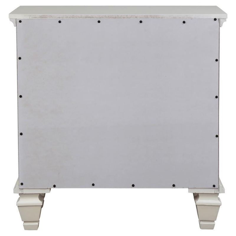 Sandy Beach 3-drawer Nightstand Cream White-zoom-