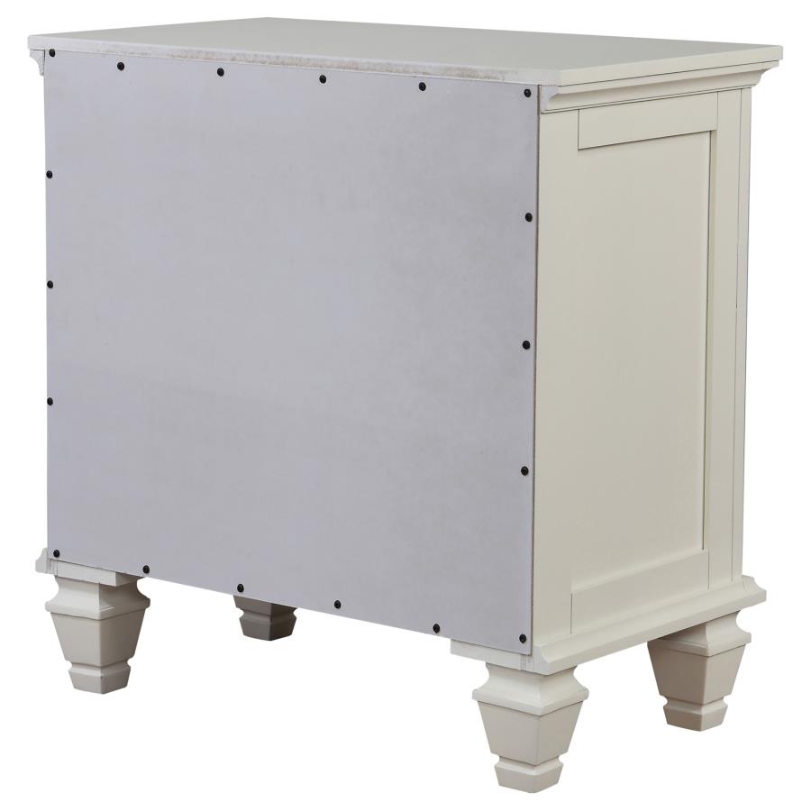 Sandy Beach 3-drawer Nightstand Cream White-zoom-8