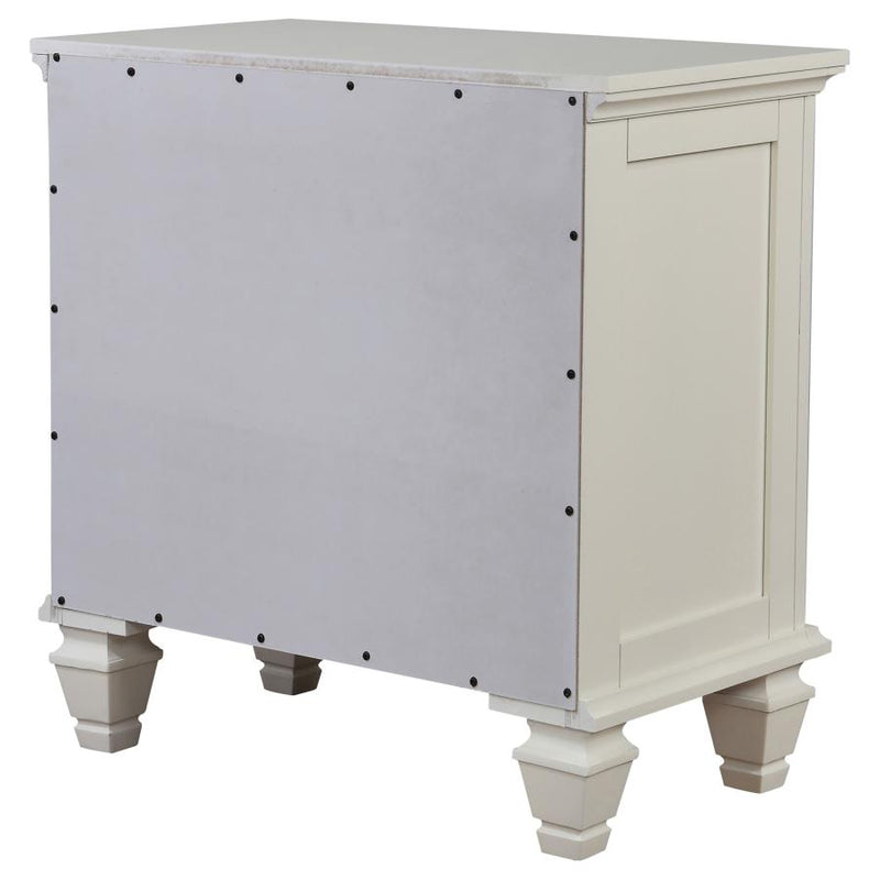 Sandy Beach 3-drawer Nightstand Cream White-zoom-