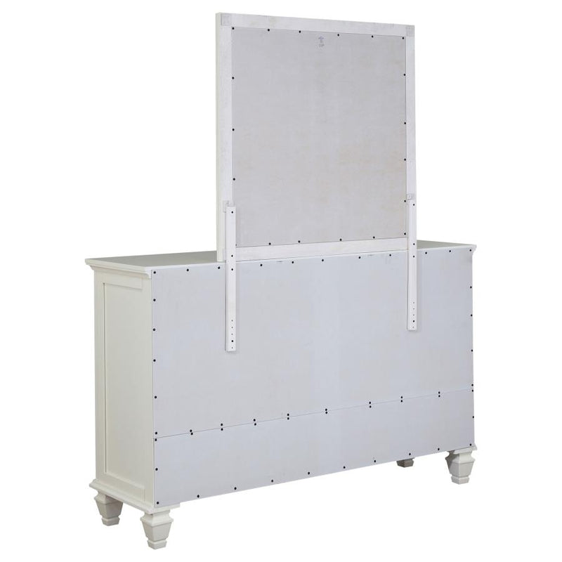 Sandy Beach 11-drawer Dresser with Mirror Cream White-zoom-