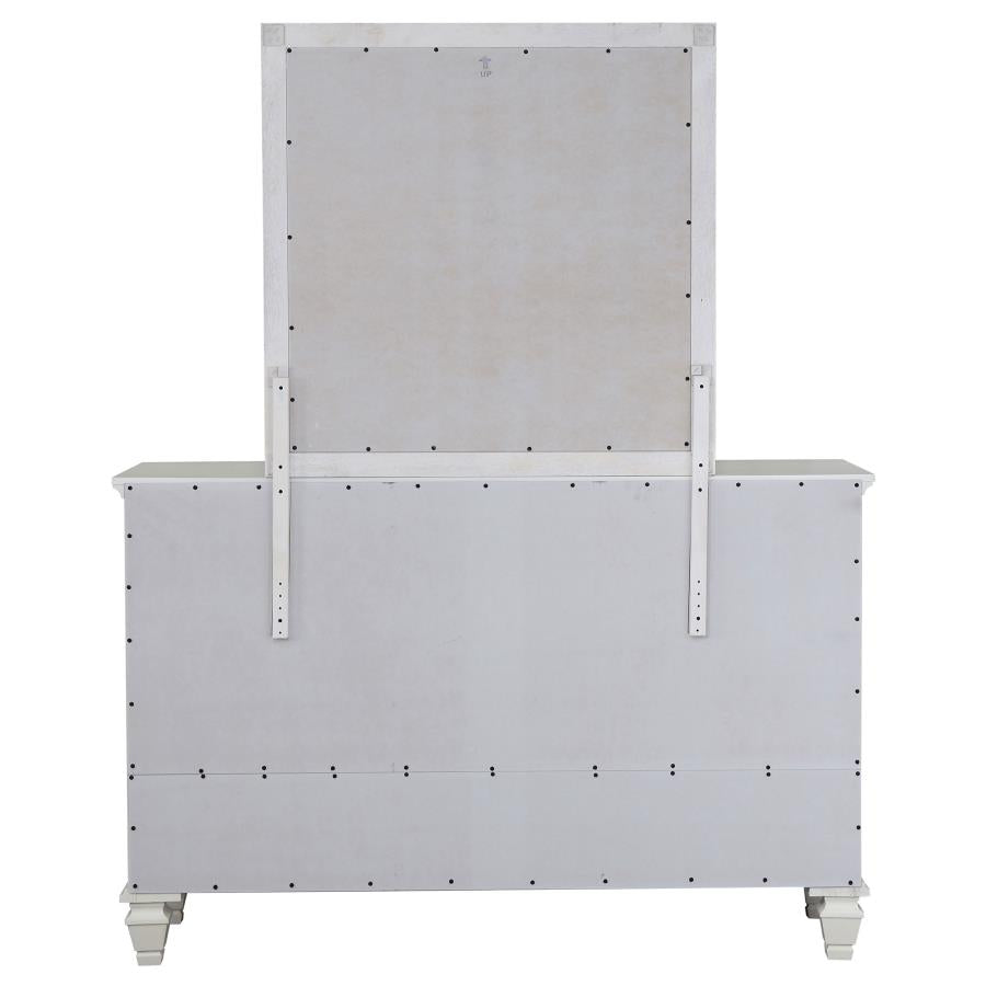 Sandy Beach 11-drawer Dresser with Mirror Cream White-7