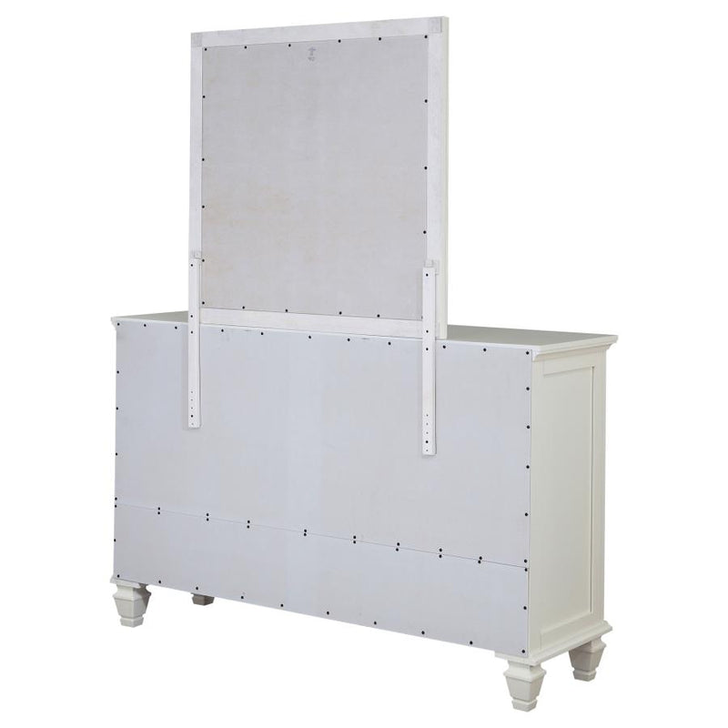 Sandy Beach 11-drawer Dresser with Mirror Cream White-zoom-