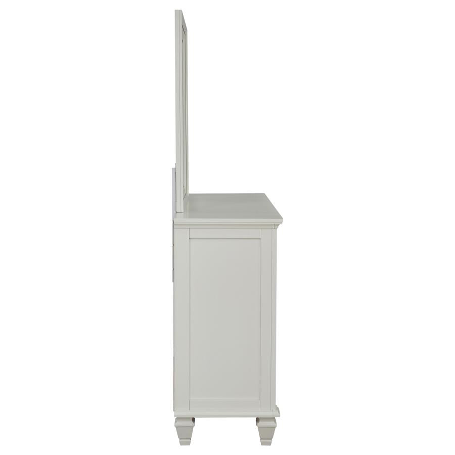 Sandy Beach 11-drawer Dresser with Mirror Cream White-9
