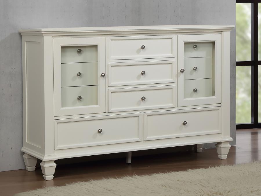 Sandy Beach 11-drawer Dresser Cream White-2