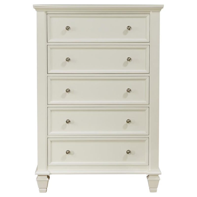 Sandy Beach 5-drawer Bedroom Chest Cream White-zoom-