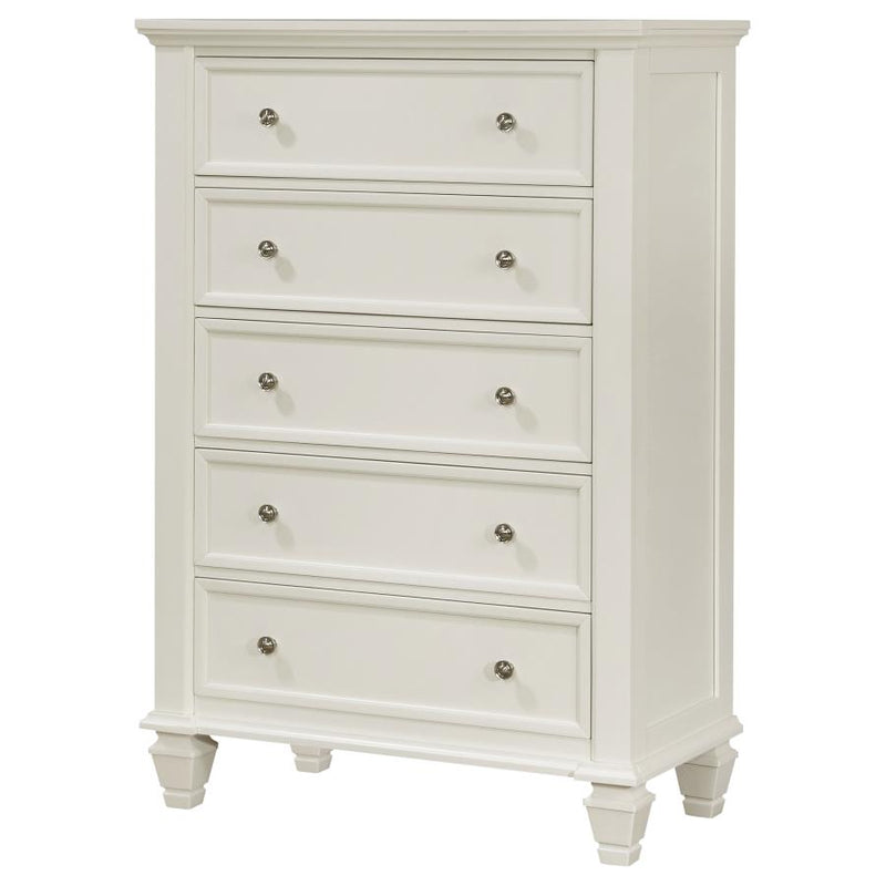 Sandy Beach 5-drawer Bedroom Chest Cream White-zoom-