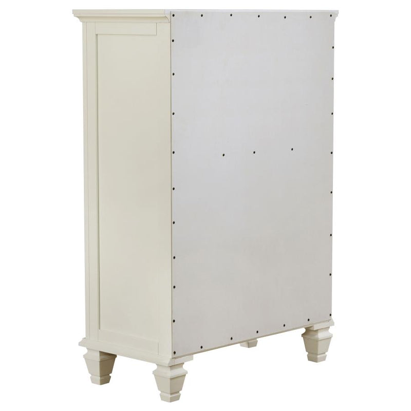 Sandy Beach 5-drawer Bedroom Chest Cream White-zoom-