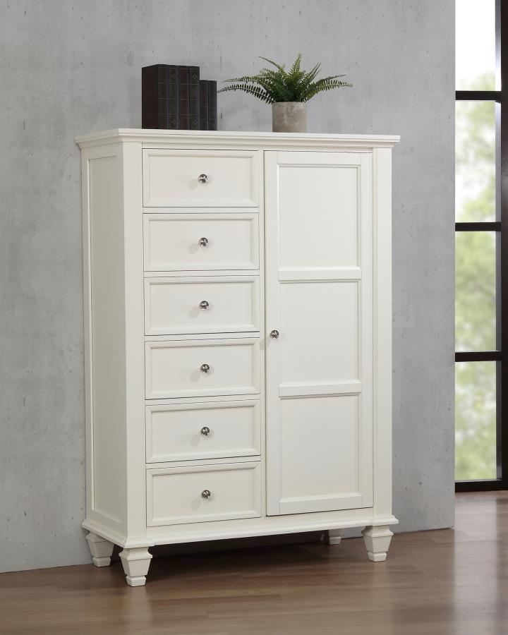 Sandy Beach 8-drawer Door Chest Cream White-zoom-2