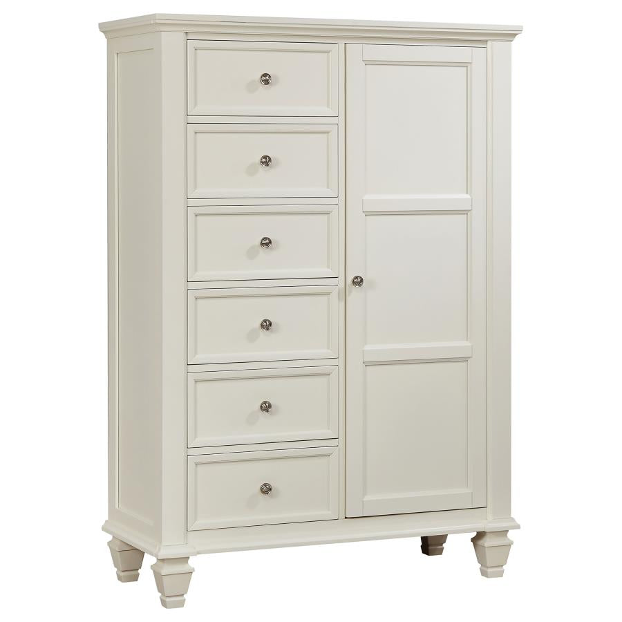 Sandy Beach 8-drawer Door Chest Cream White-zoom-1