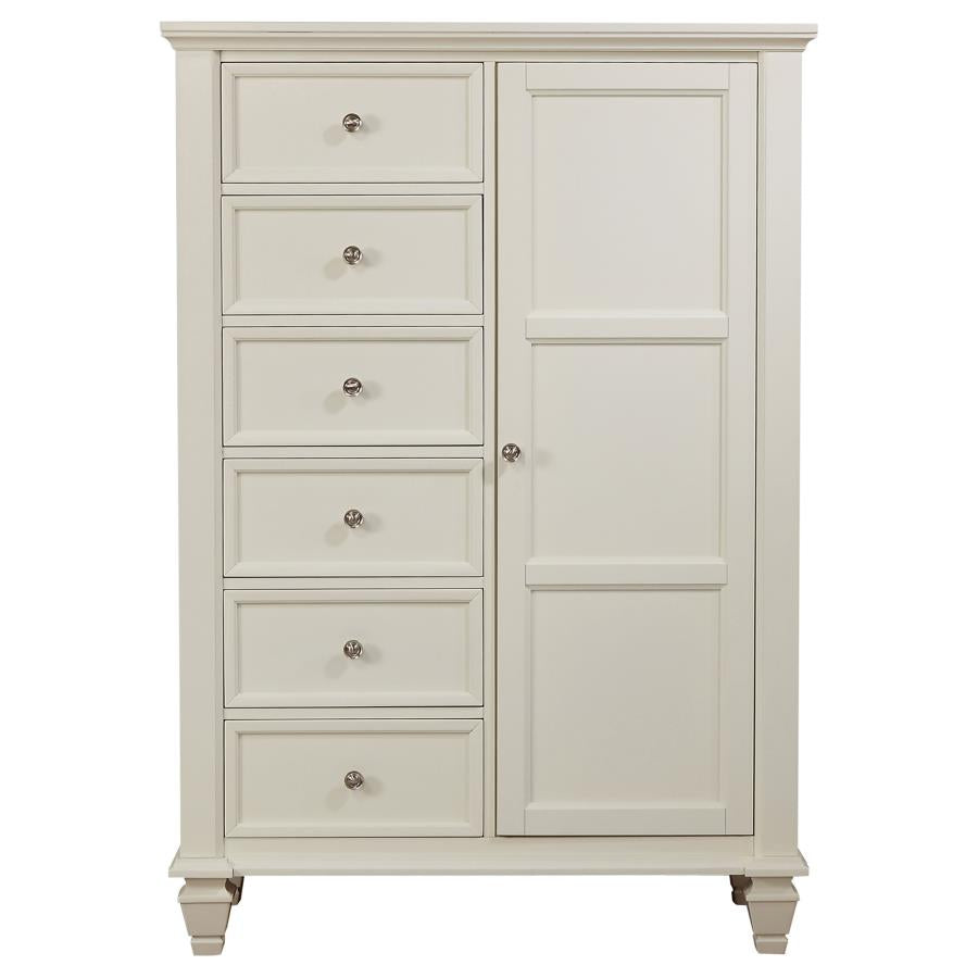Sandy Beach 8-drawer Door Chest Cream White-4