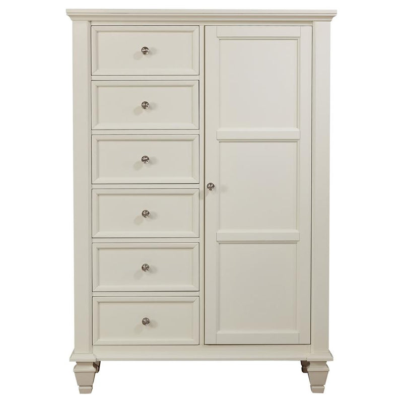Sandy Beach 8-drawer Door Chest Cream White-zoom-