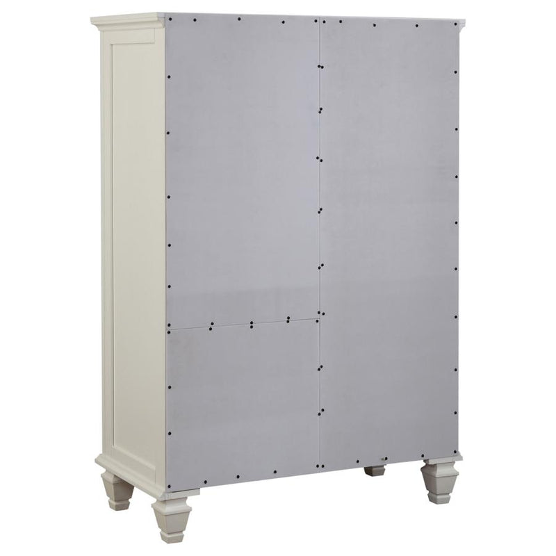 Sandy Beach 8-drawer Door Chest Cream White-zoom-