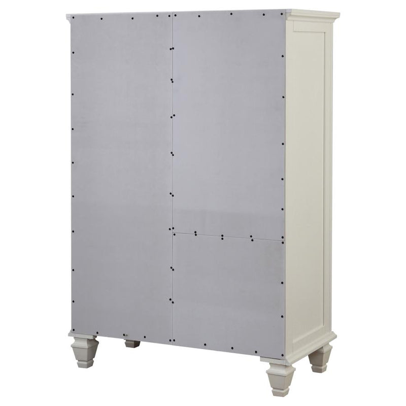 Sandy Beach 8-drawer Door Chest Cream White-zoom-