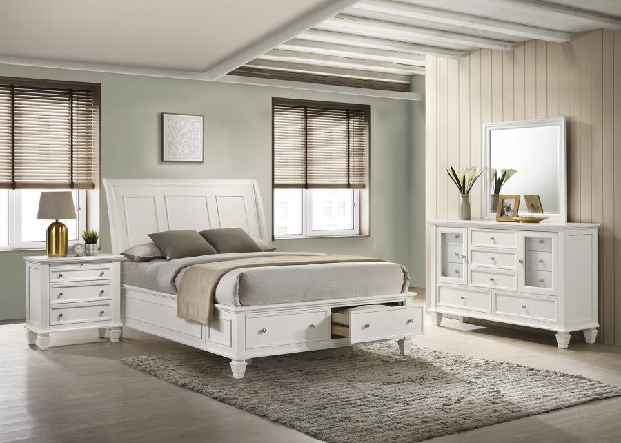 Sandy Beach 4-piece Eastern King Bedroom Set Cream White-1