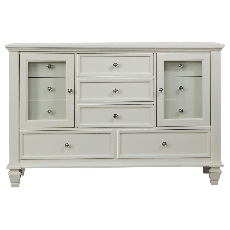 Sandy Beach 4-piece Eastern King Bedroom Set Cream White-9