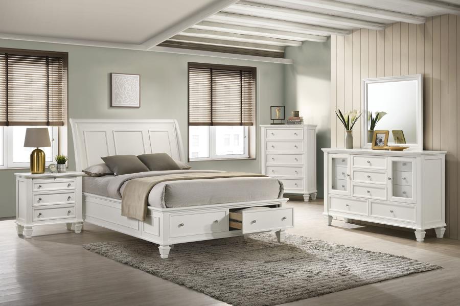 Sandy Beach 5-piece Eastern King Bedroom Set Cream White-1