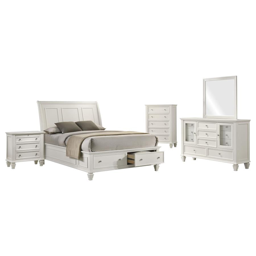 Sandy Beach 5-piece Eastern King Bedroom Set Cream White-2