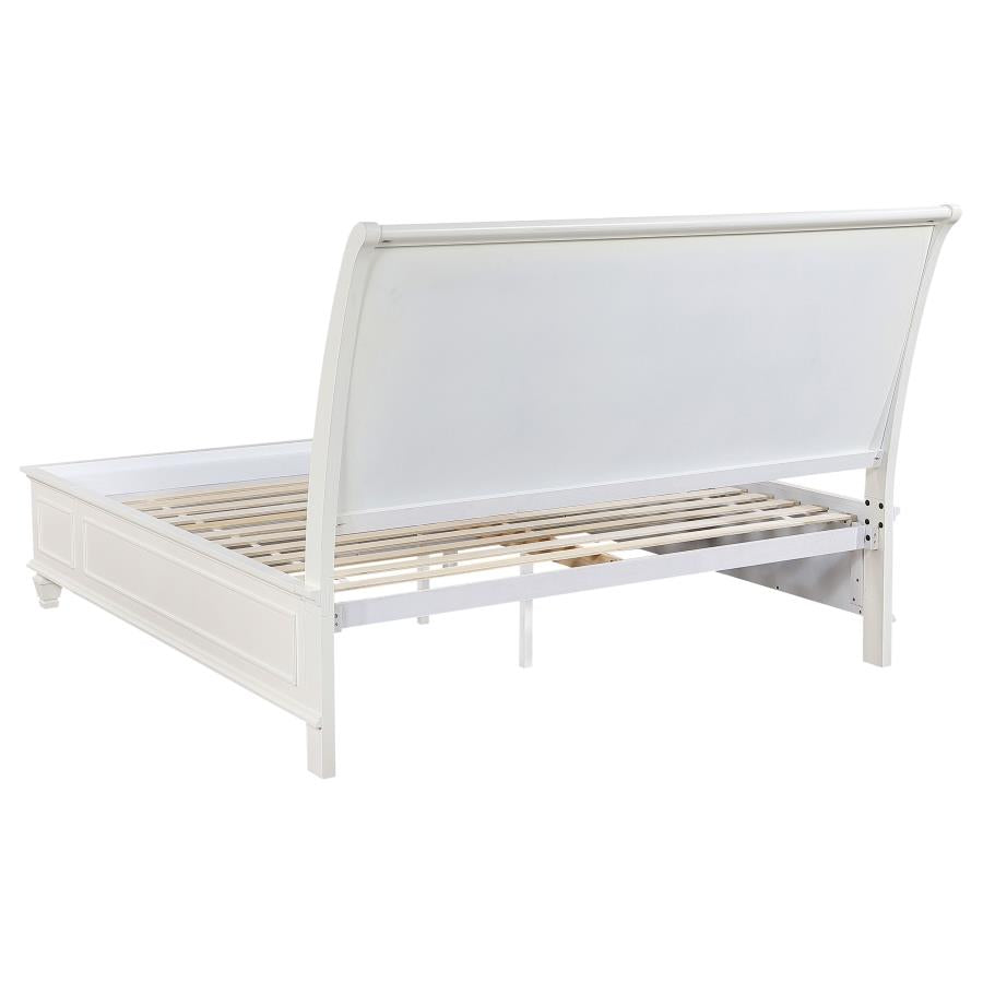 Sandy Beach Wood Eastern King Storage Panel Bed Cream White-zoom-5