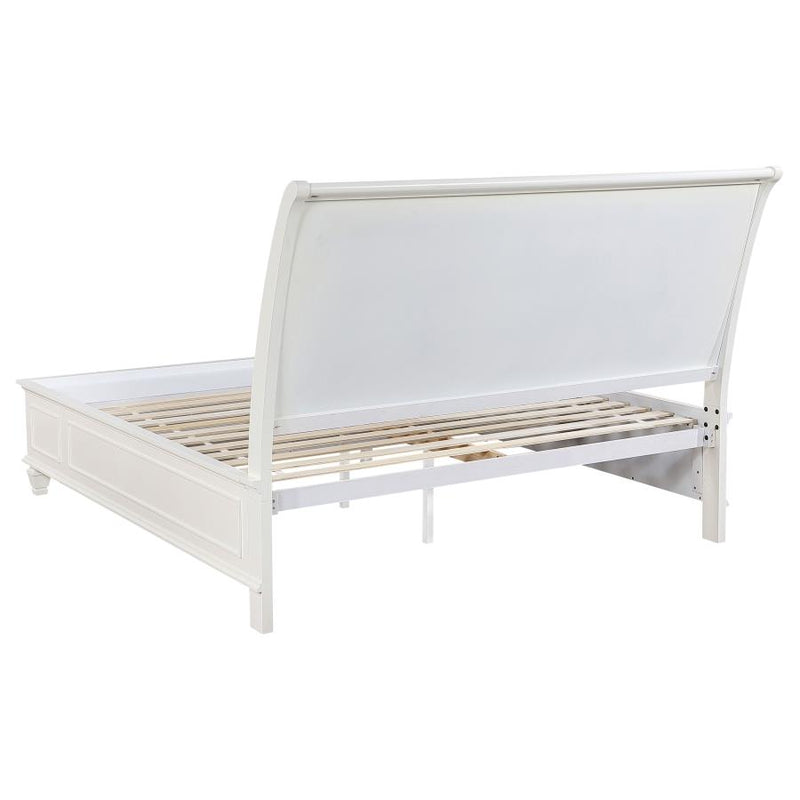 Sandy Beach Wood Eastern King Storage Panel Bed Cream White-zoom-