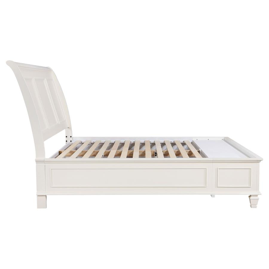 Sandy Beach Wood Eastern King Storage Panel Bed Cream White-zoom-6
