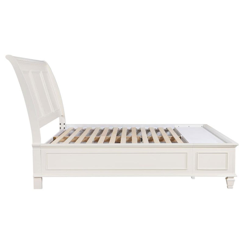 Sandy Beach Wood Eastern King Storage Panel Bed Cream White-zoom-