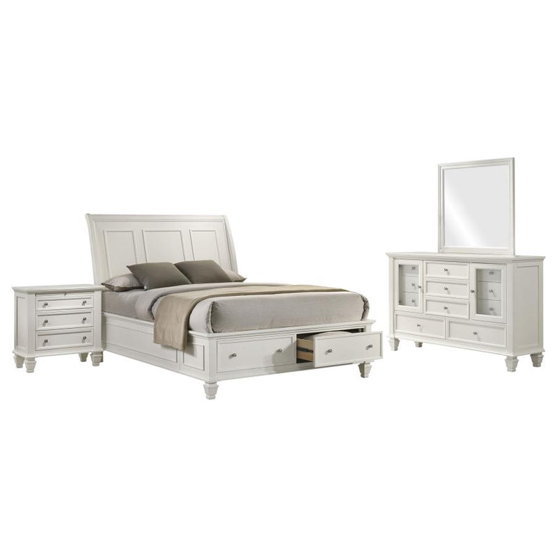 Sandy Beach 4-piece Queen Bedroom Set Cream White-zoom-