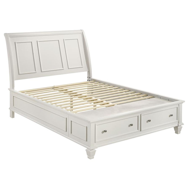Sandy Beach 4-piece Queen Bedroom Set Cream White-zoom-