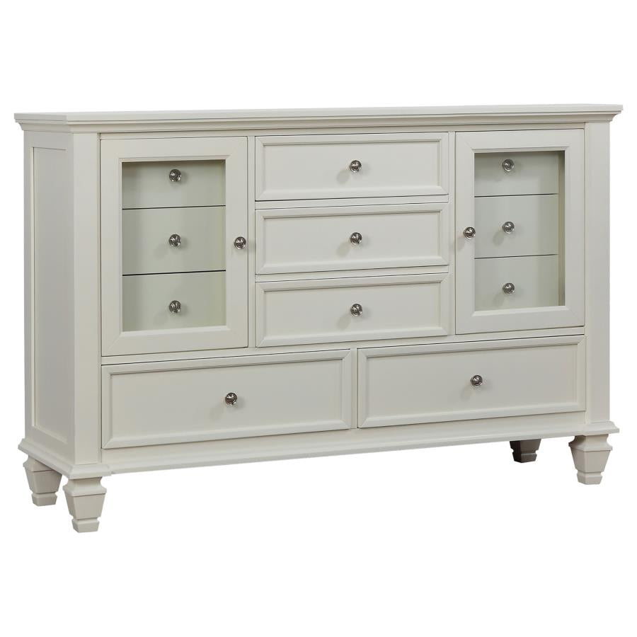 Sandy Beach 5-piece Queen Bedroom Set Cream White-7