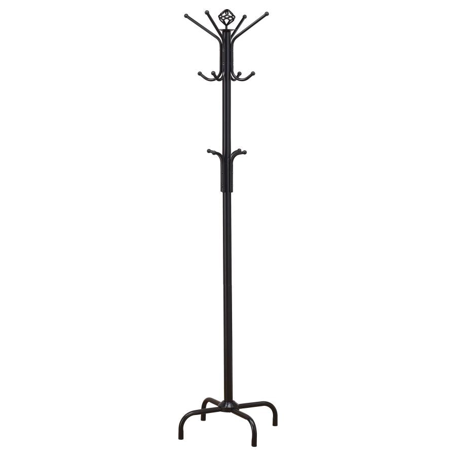 Collier 12 Hook Freestanding Coat Rack Hat Hanger Black-zoom-1