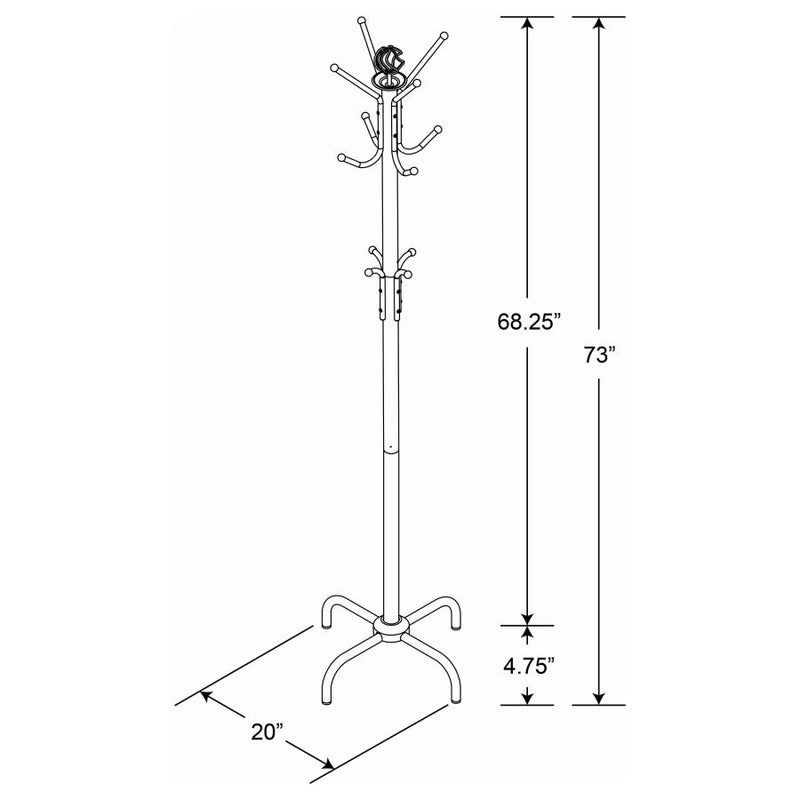 Collier 12 Hook Freestanding Coat Rack Hat Hanger Black-zoom-