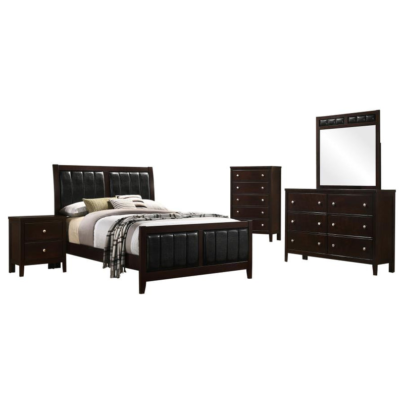 Carlton 5-piece Full Bedroom Set Cappuccino-zoom-
