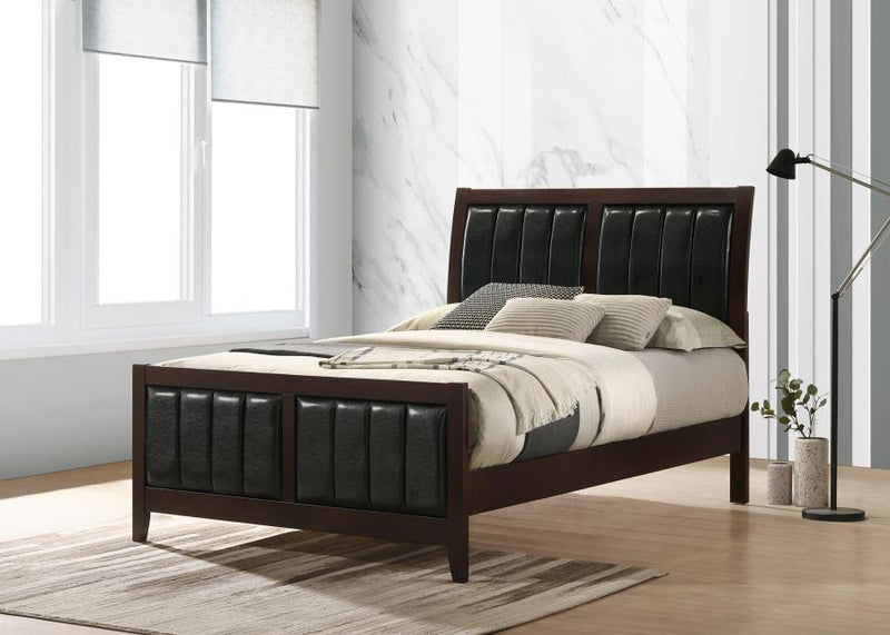 Carlton Wood Full Panel Bed Cappuccino-zoom-