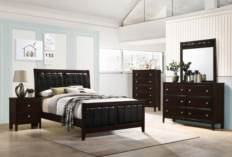 Carlton Wood Full Panel Bed Cappuccino-zoom-