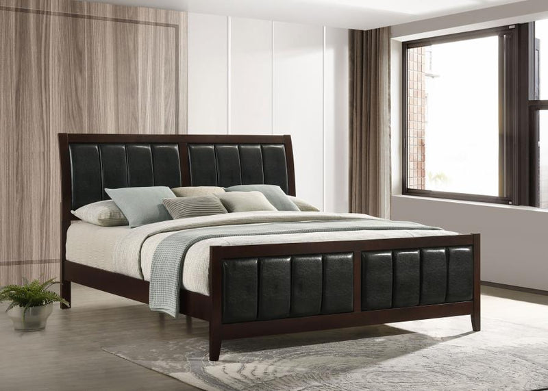 Carlton Wood Eastern King Panel Bed Cappuccino-zoom-