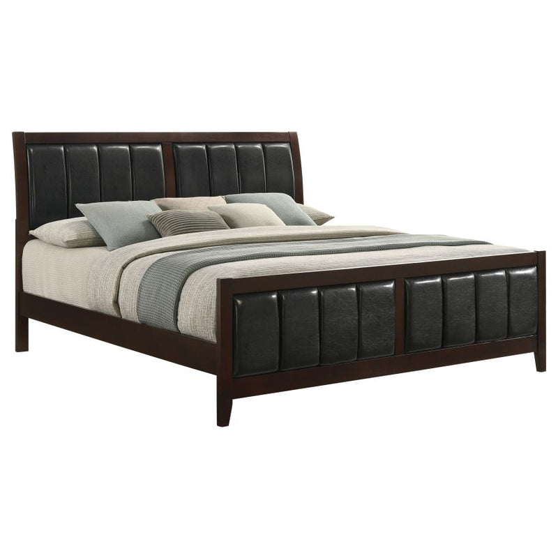 Carlton Wood Eastern King Panel Bed Cappuccino-zoom-