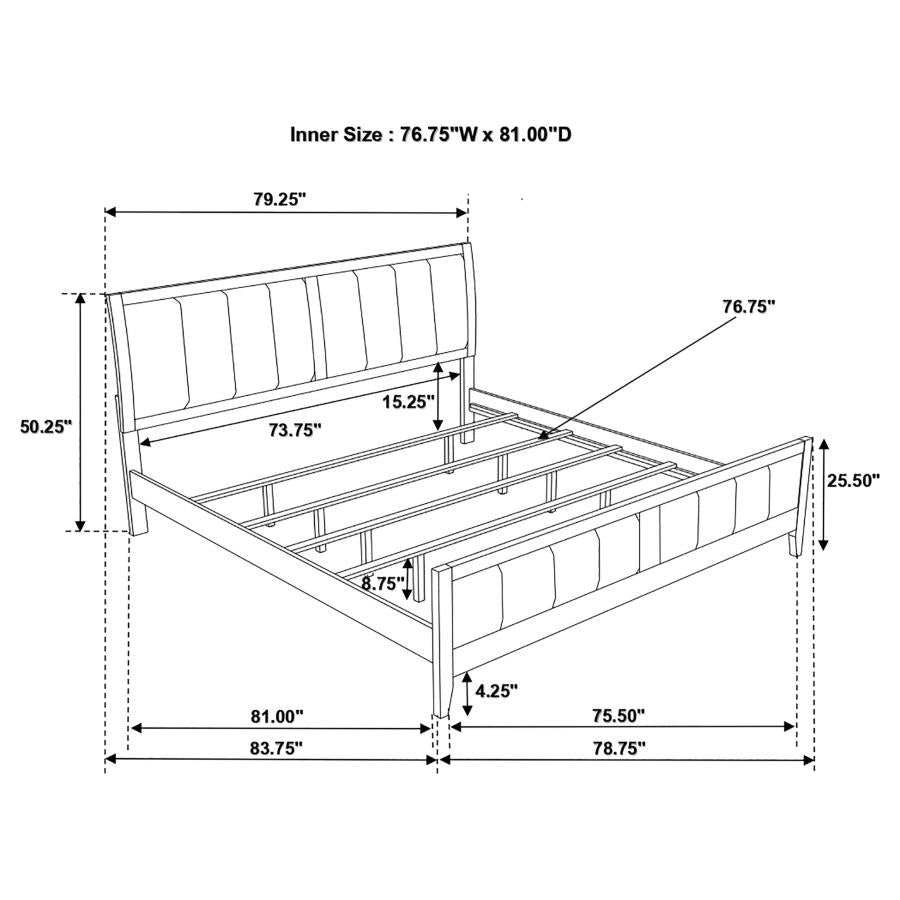 Carlton Wood Eastern King Panel Bed Cappuccino-zoom-10