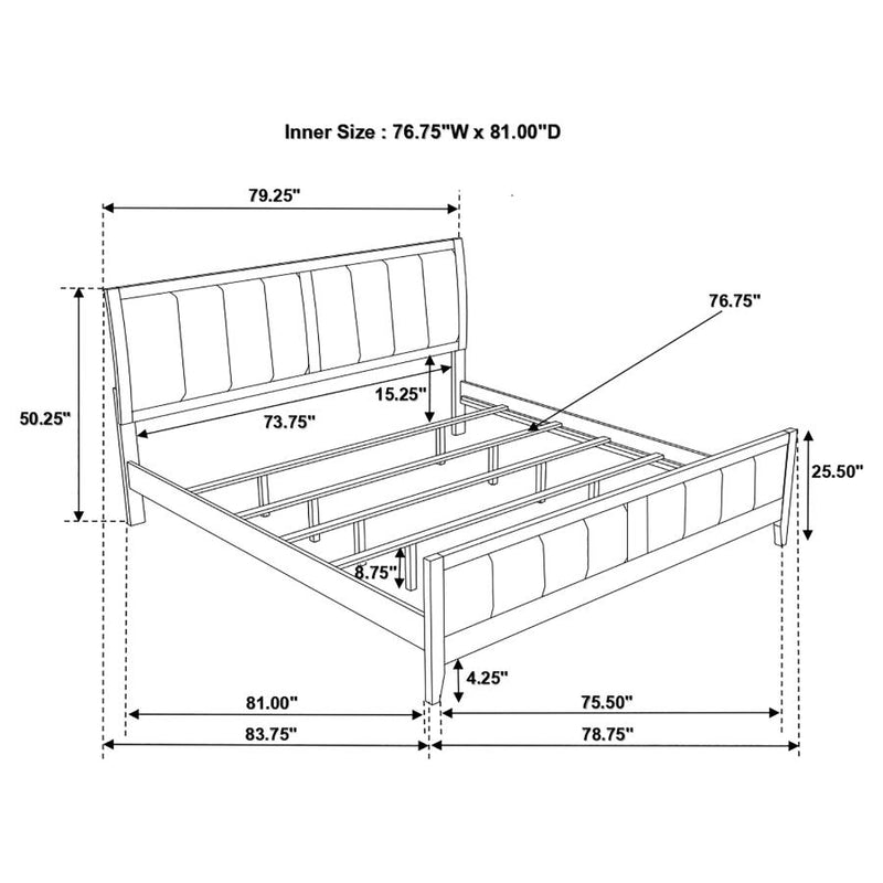 Carlton Wood Eastern King Panel Bed Cappuccino-zoom-