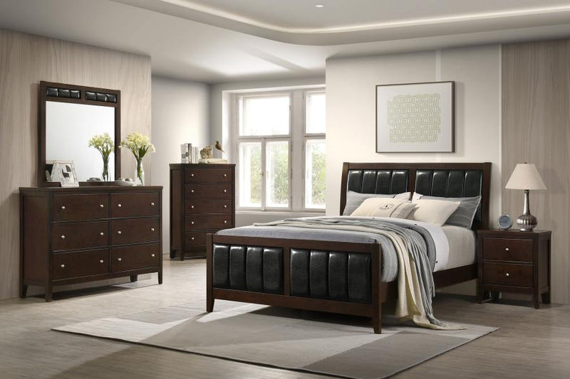 Carlton Wood Eastern King Panel Bed Cappuccino-zoom-