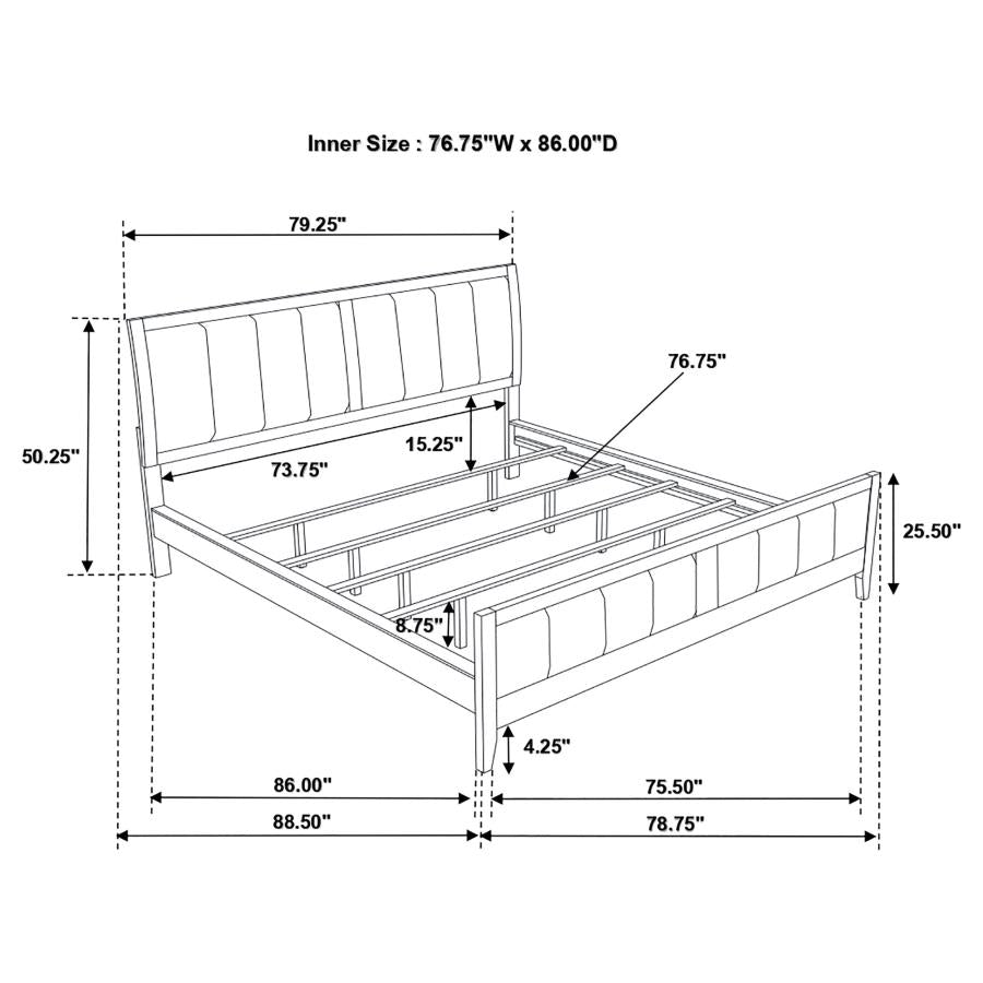 Carlton Wood California King Panel Bed Cappuccino-zoom-8
