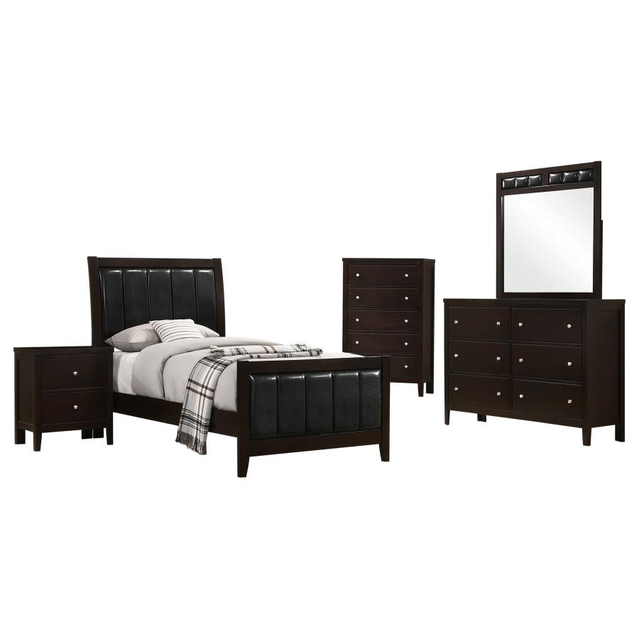 Carlton 5-piece Twin Bedroom Set Cappuccino-2