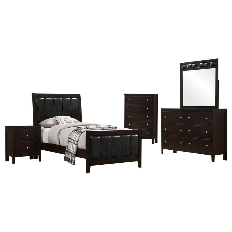 Carlton 5-piece Twin Bedroom Set Cappuccino-zoom-