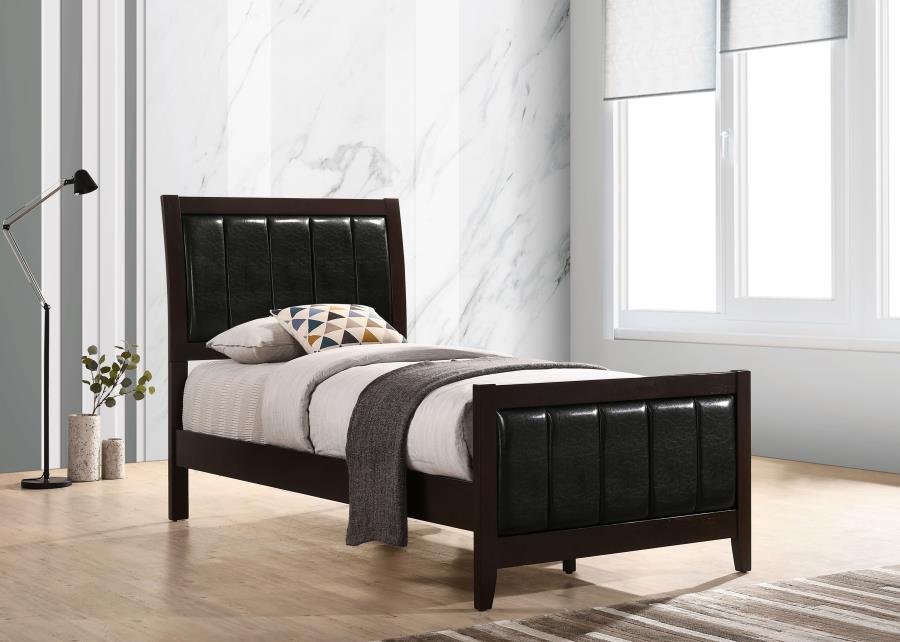 Carlton Wood Twin Panel Bed Cappuccino-2
