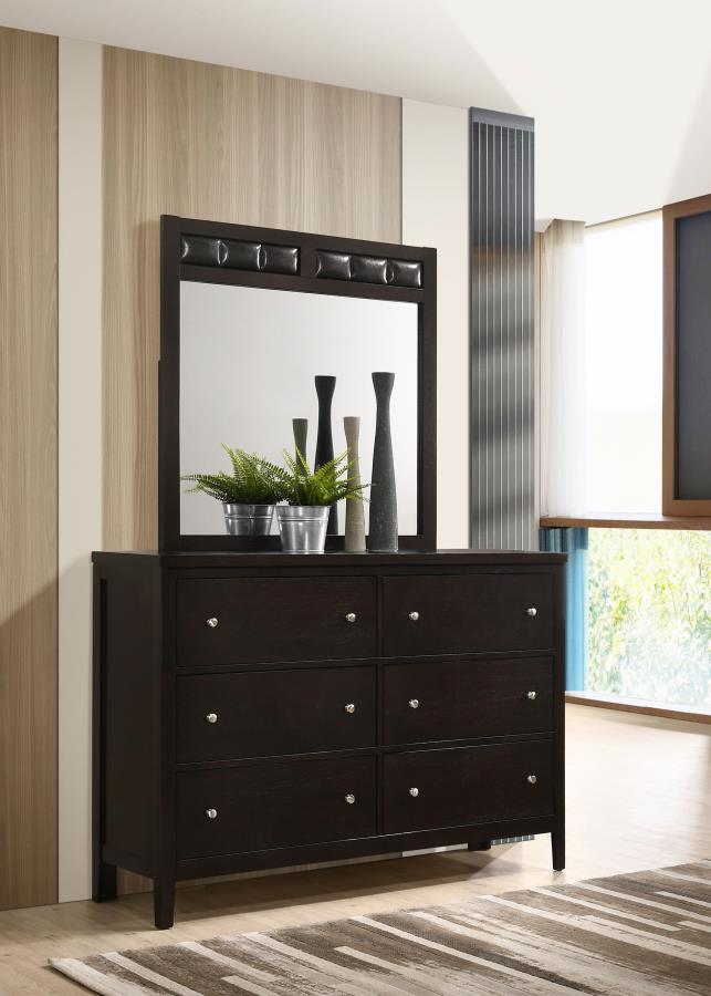 Carlton 6-drawer Dresser with Mirror Cappuccino-2