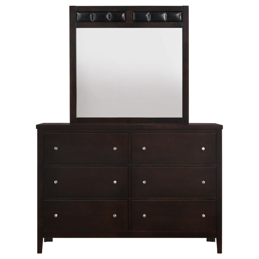 Carlton 6-drawer Dresser with Mirror Cappuccino-zoom-3