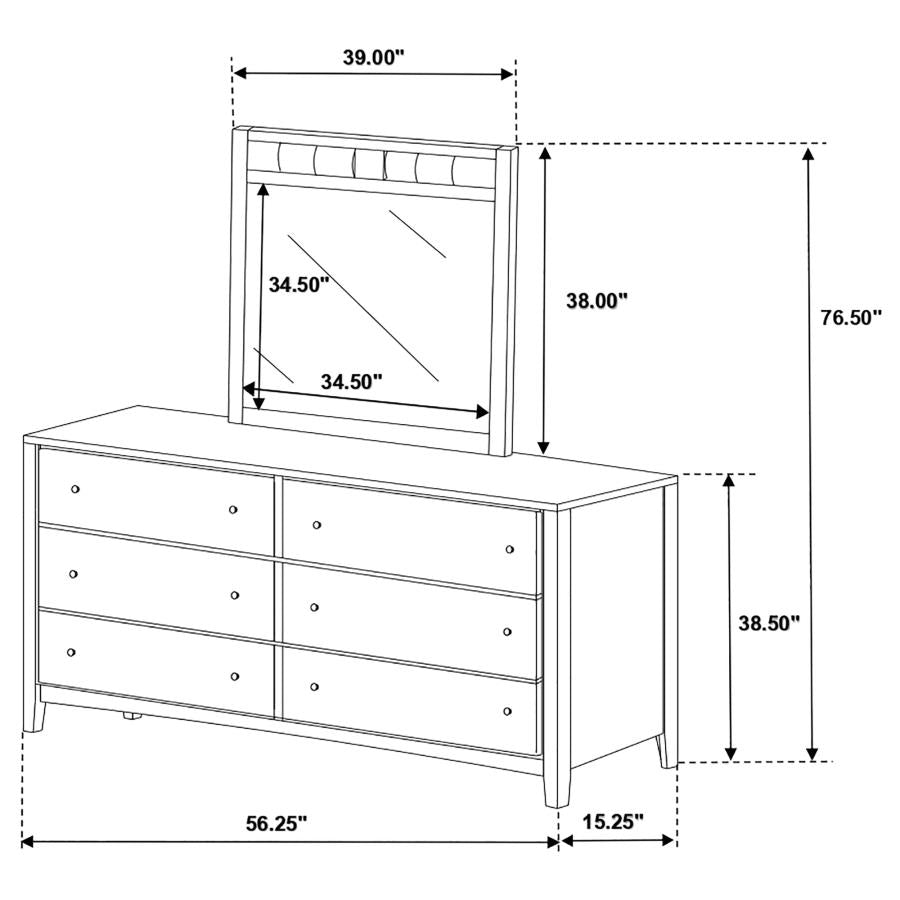 Carlton 6-drawer Dresser with Mirror Cappuccino-zoom-12