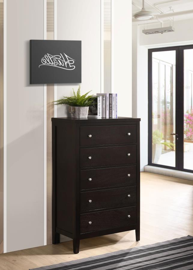 Carlton 5-drawer Bedroom Chest Cappuccino-zoom-2