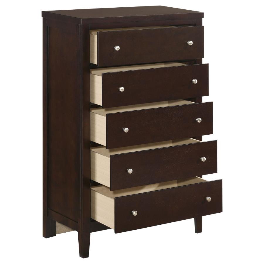 Carlton 5-drawer Bedroom Chest Cappuccino-zoom-10