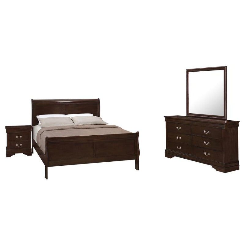 Louis Philippe 4-piece Full Bedroom Set Cappuccino-zoom-