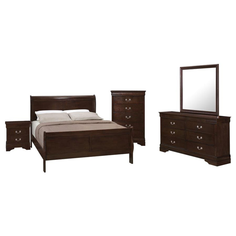 Louis Philippe 5-piece Full Bedroom Set Cappuccino-zoom-