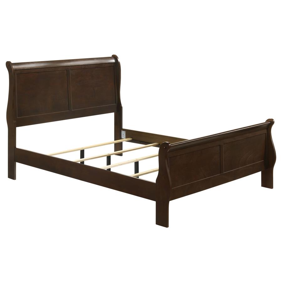 Louis Philippe Wood Full Sleigh Bed Cappuccino-1